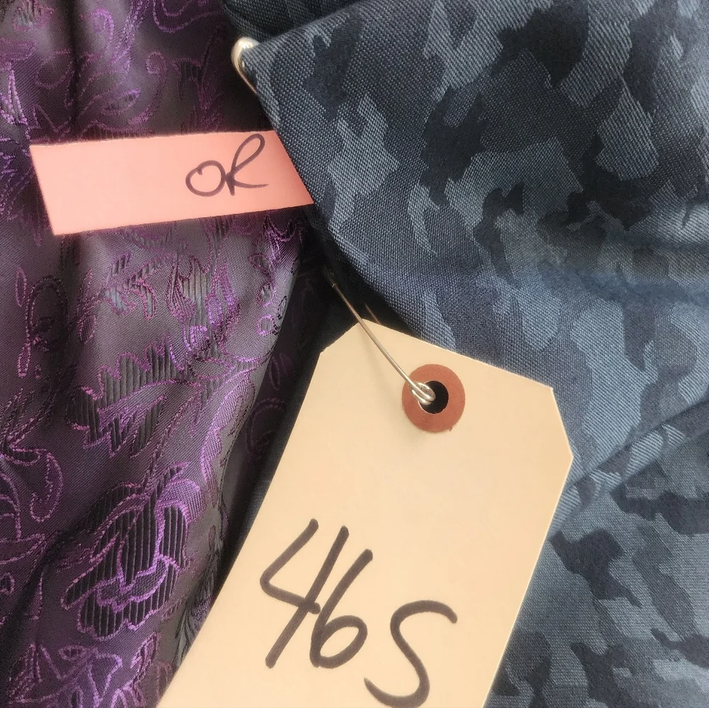 Eleganza Platinum Tuxedo Style Dinner Jacket in Blue Camo Size 46S